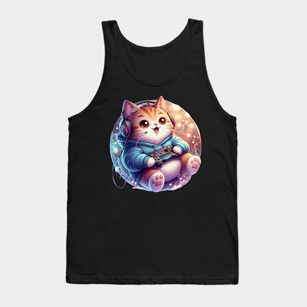 Gamer cat Tank Top by Cute&Brave